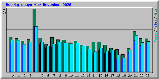 Hourly usage for November 2020