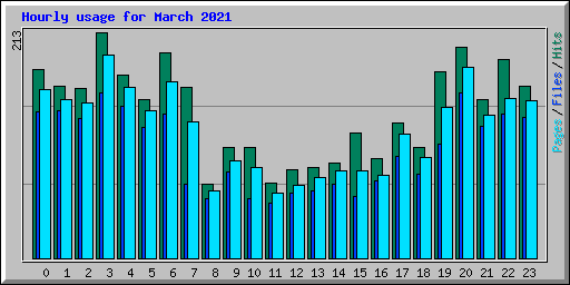 Hourly usage for March 2021