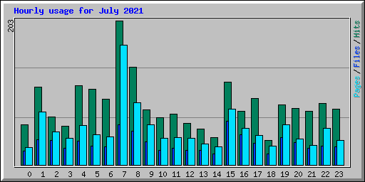 Hourly usage for July 2021